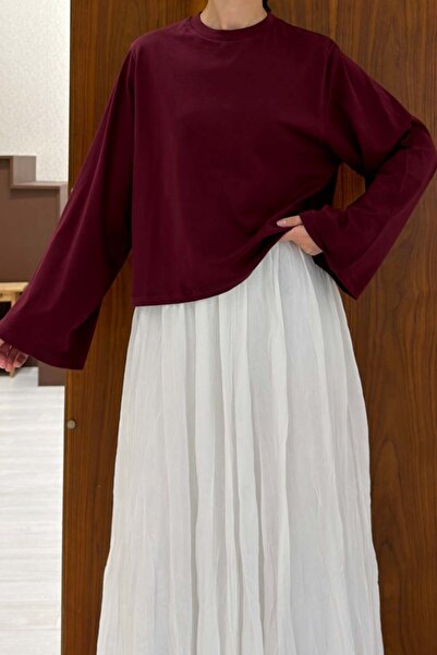 Faya Boutique Bordo Pena Basic Bluz