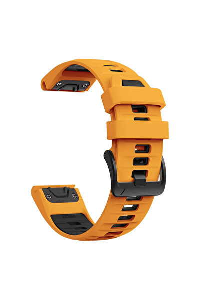 Choice59 1PCS QuickFit 22mm Orange Black 22mm 26mm QuickFit Silicone Strap Fo...
