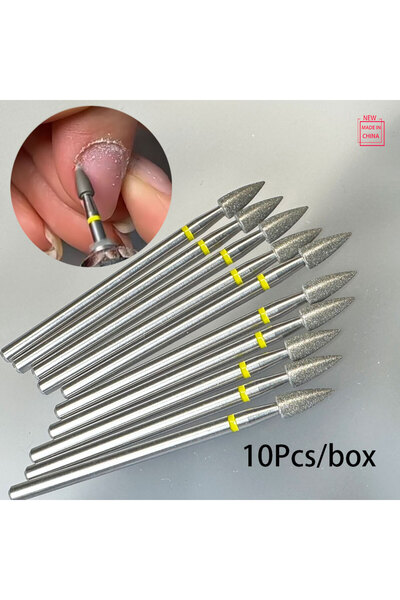 Choice 10pcs set 08xf 10Pcs Diamond Nail Drill Bit 3/32'' Russian Cuticle Cle...