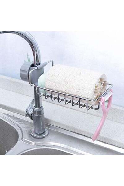 hxd Pack of 2 Faucet Sponge Holder Racks | Stainless Steel Clamp-On Wire Bask...