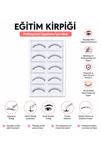Gold Beauty İpek Kirpik Eğitim Kirpiği 10 Adet Manken Eğitim Kirpiği