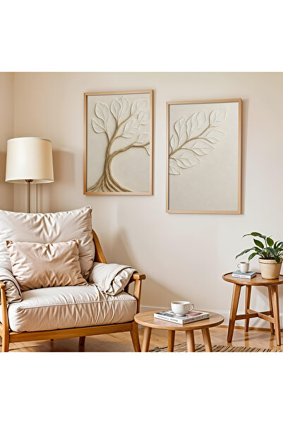 alphobitasarım The Serenity of Neutral Tones, the Elegant Dance of Leaves - D...