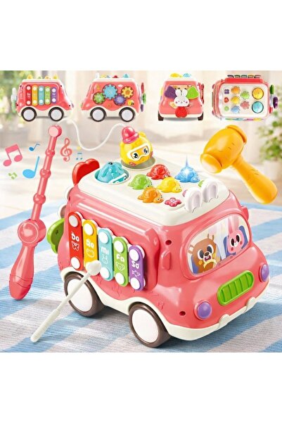 Salamandra Kids Jucărie Autobuz interactiv,senzorial si educativ 6 în 1 pentr...