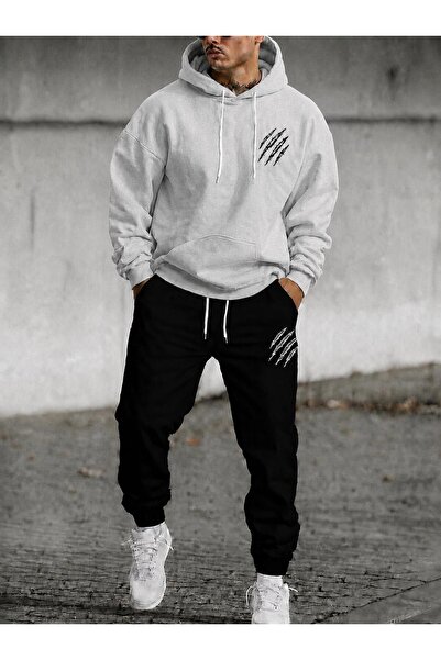 zeag Men's Claw Printed Hooded Tracksuit Set