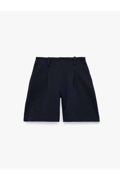 Koton Elastic Waist, Pleated Detail, Pocketed Cotton Shorts