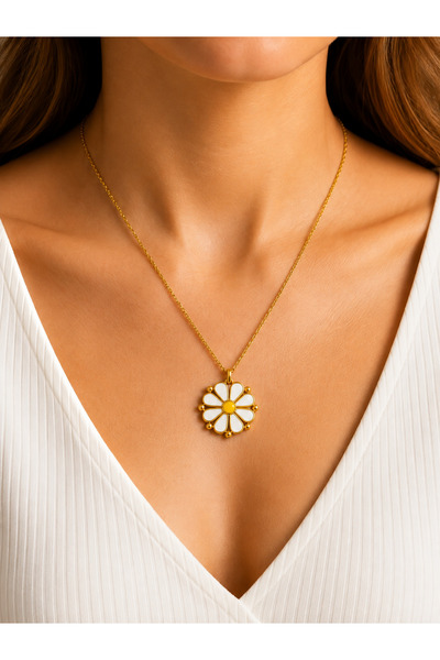 SY AKSESUAR Steel Retractable Daisy Necklace |   Gold Color |   It Doesn'T Ge...