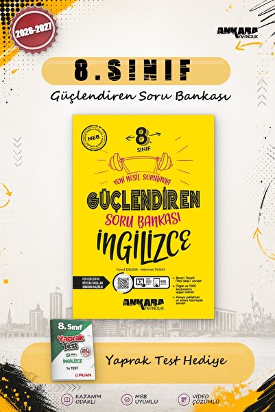 Ankara Yayıncılık 8.Sınıf Güçlendiren İngilizce Soru Bankası | 2026-27