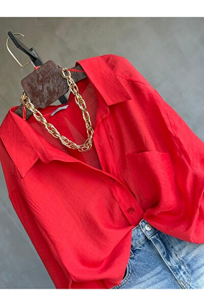 By Pakize Premium Düşük Omuzlu Oversize Gömlek