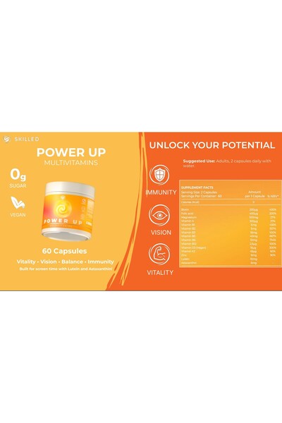 SKILLED Unlock Your Potential POWER UP (multivitamins)
