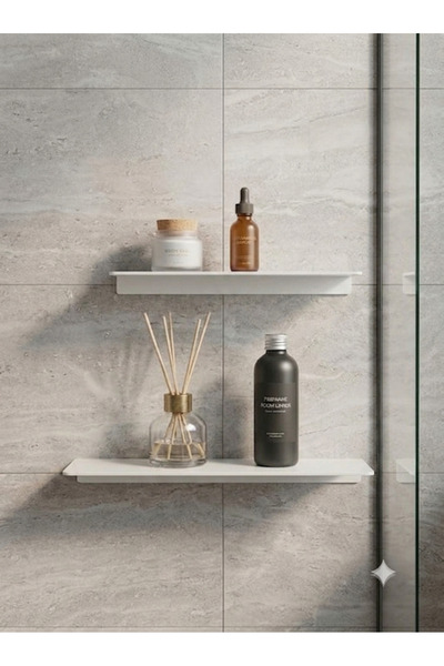EVA METAL TASARIM 2'li Metal Raf Banyo Düzenleyici, Raf Duvar Rafı