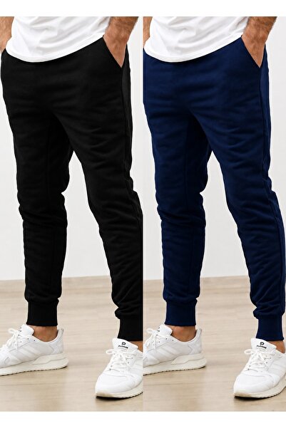 TORUK MAKTO Set of 2 Unisex Ribbed Leg Sweatpants Jogger Comfortable Fit Dail...