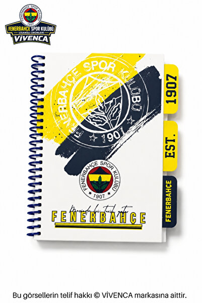Fenerbahçe VİVENCA İLE YENİ SEZON LİSANSLI KARTON KAPAK AYRAÇLI SPİRALLİ PLAN...