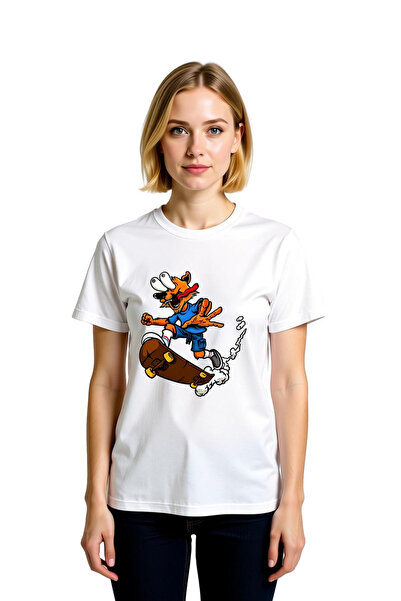 PayBuy تي شيرت نسائي كاجوال مطبوع عليه رسوم كارتونية من Kurt Skateboard بأكما...