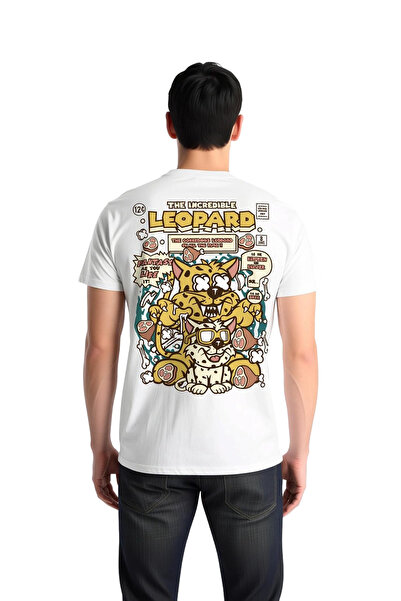 PayBuy Men's Comic Book Printed Leopard Character Graphic T-Shirt Short Sleev...