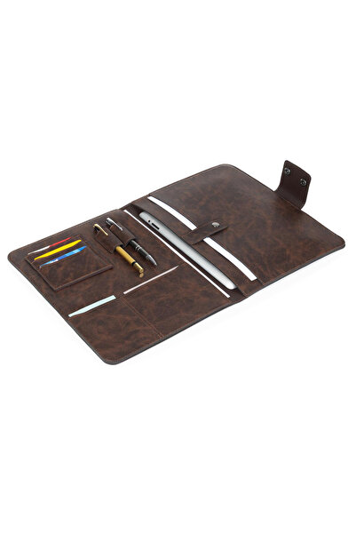 deridense 11 Inch Vegan Leather Organizer Tablet iPad Case