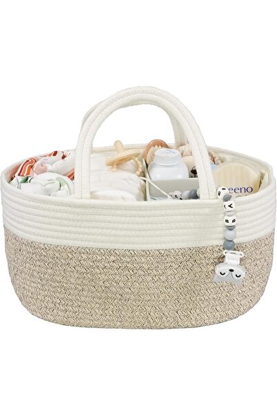 XUANGUO Baby Diaper Caddy Organizer Cotton Rope Nursery Storage Bin Basket Po...