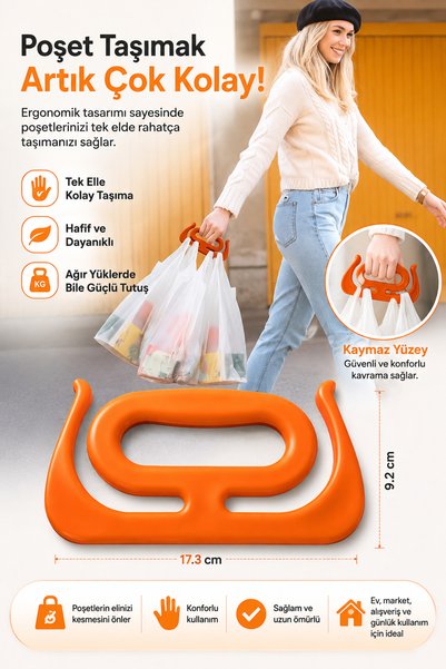 ALL FAST Ergonomik Poşet Taşıma Aparatı Çoklu Market ve Alışveriş Poşeti Taşı...