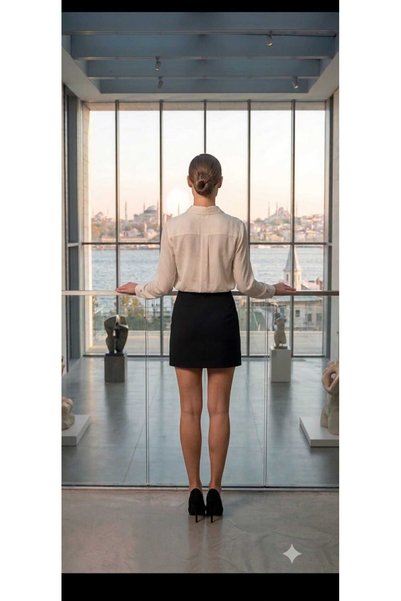 Es Sport - Flexible - Lycra - Zippered - Classic Mini Skirt with Waistband - Length 43-45 cm