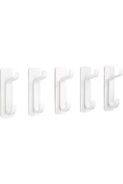 STARSTAR 5-piece wall hook set, self-adhesive plastic, black