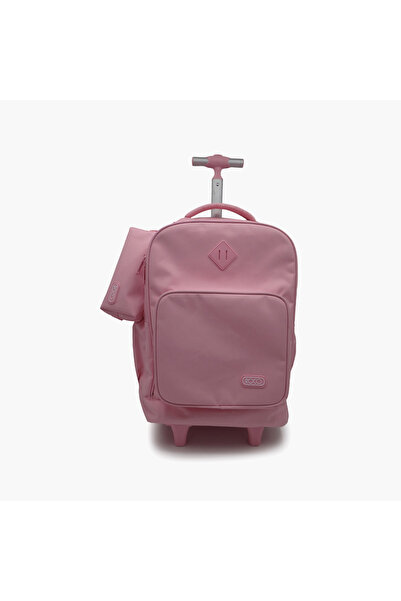 Roco Plain 2-Piece School Trolley Bag Set for Girls 5-8 Yrs with Pencil Case ...