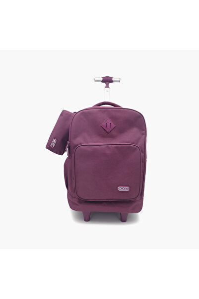 Roco Plain 2-Piece School Trolley Bag Set for Girls 5-8 Yrs with Pencil Case ...
