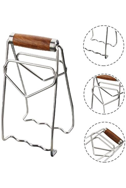 STARSTAR Insulated disc clamp, stainless steel with wooden handle, anti-scald...