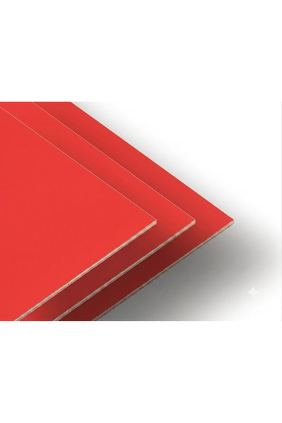 30x30 10 Adet TEK YÜZ KIRMIZI MDF Plaka -Lazer Kesim ve Kazıma için İşlenebilir Arkalık Mdf