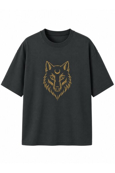 Arvens Turkish Wolf Printed Oversize 100% Cotton Fabric T-Shirt Unisex Design Quality Printing Emerald Green