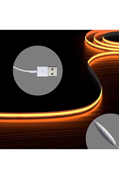 HOMINA H COB LED Strip Lights with 3Key Memory Dimmer, USB 2M/6.6FT Ultra Bri...