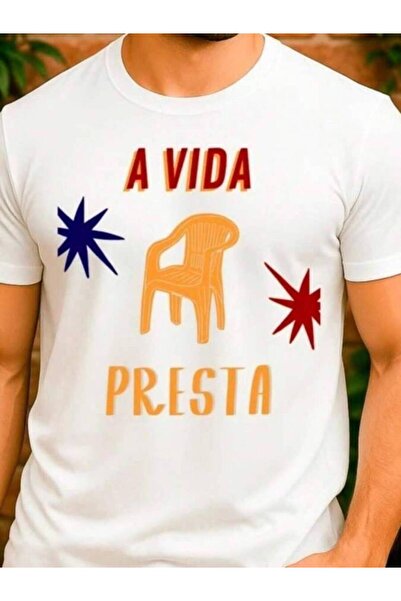 21JNRY طباعة صيفية ممتعة - VIDA PRESTA مع كرسي ونجوم، تي شيرت رجالي بأكمام قص...