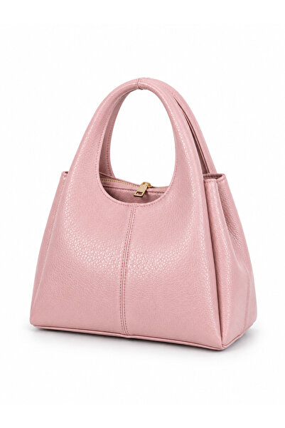Nudia Rika Pink Zipper Detailed Women's Hand & Shoulder Bag