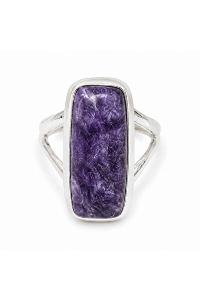 craftmystic Δαχτυλίδι Ασημένιο 925 με Ορθογώνιο Χαροΐτη – Πνευματική Διαύγεια...