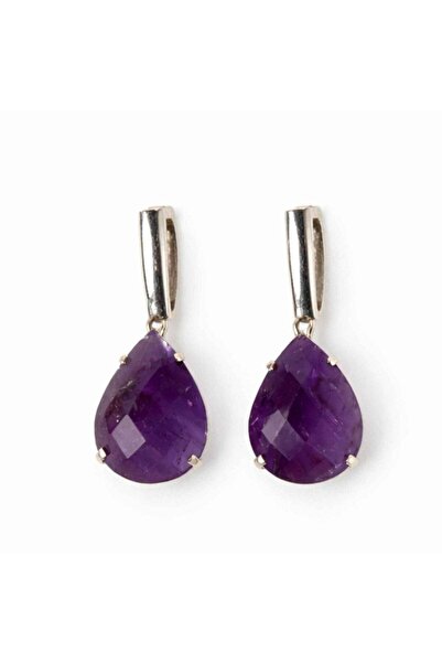craftmystic 925 silver teardrop earrings with faceted amethyst – elegance, cl...