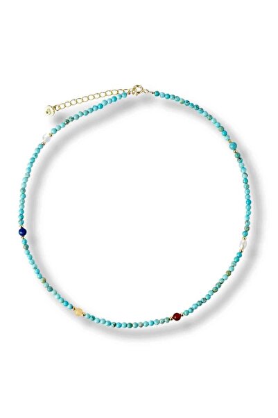 craftmystic Κολιέ Choker με Τουρκουάζ, Φυσικές Πέρλες και Ημιπολύτιμες Πέτρες...