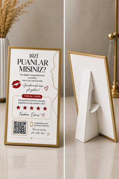 Eseran Print Kasa Önü QR Kodlu Yorum ve Puanlama Standı