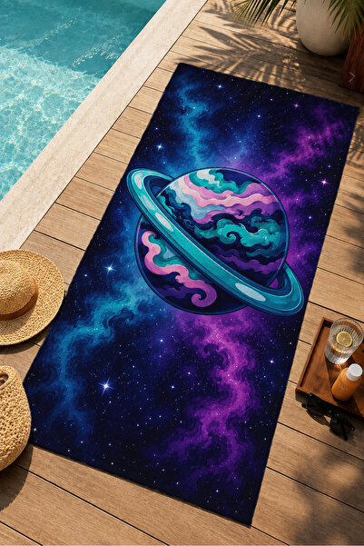 Evmila Πετσέτα θαλάσσης 70x150 με σχέδιο Cosmic Jellyfish Galaxy - Πετσέτα μπ...