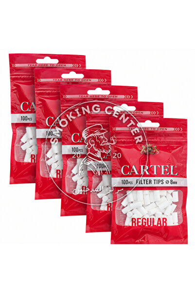 Cartel فلاتر قطن كارتل 8mm قصير ( 5 أكياس ) 8mm Regular Short Filter Tips