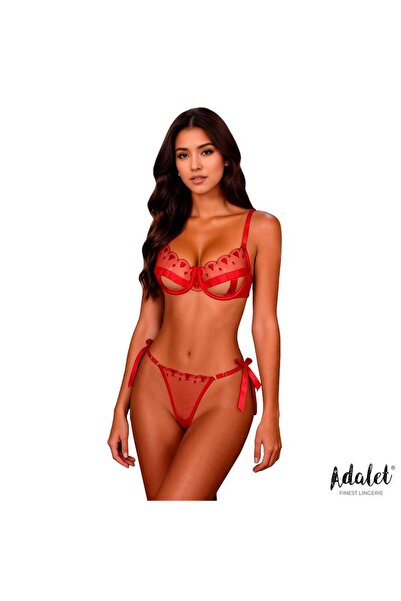 Adalet Bal Edwina Red Bra and Underwear Set Adalet, Red
