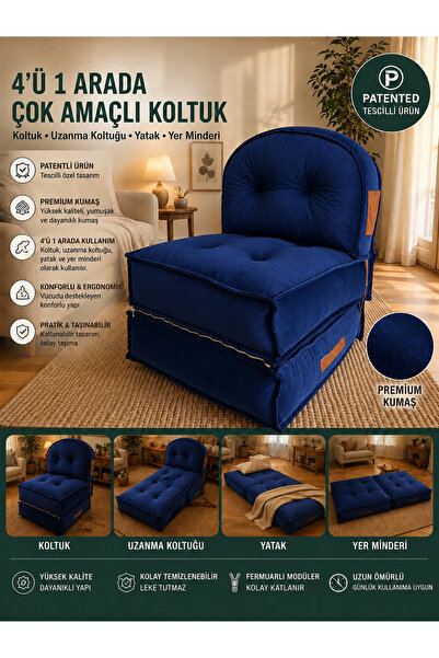 PUFYMAX Comfy PLUS OVAL Yeni Nesil Bohem Tekli Koltuk,yataklı Katlanır Berjer...