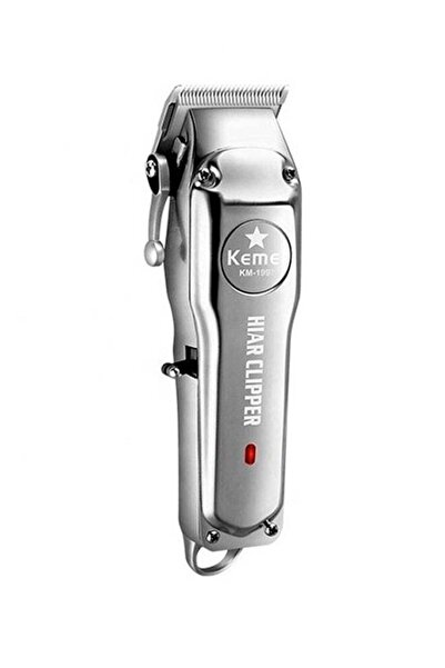 Kemei Metal Professional Cordless Clipper Silver