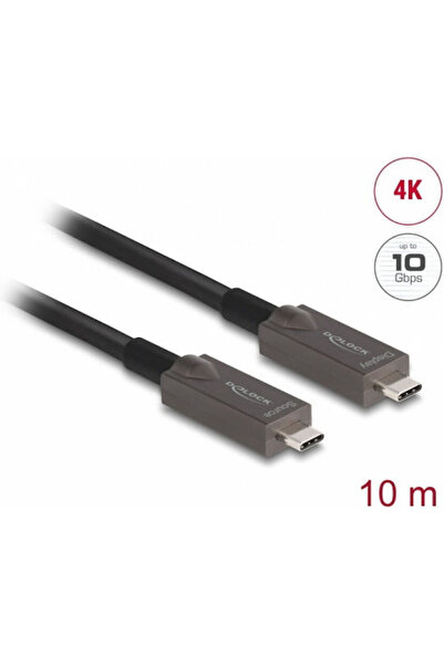 DELOCK Ενεργό Οπτικό Καλώδιο HDMI Αρσενικό - HDMI Αρσενικό 10μ Μαύρο
