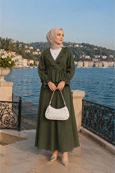 ATABEY MODA EFZ GİYİM Imported Burumuk Fabric Set with Lower and Upper Skirt