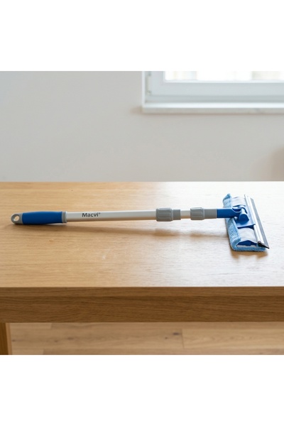 DeaL Perie de curățat ferestre cu mâner telescopic din aluminiu, 120 cm — Cur...