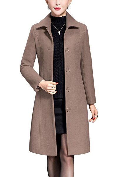 GENERAL Jenkoon Women's Wool Trench Coat Winter Long Thick Overcoat Walker Coats