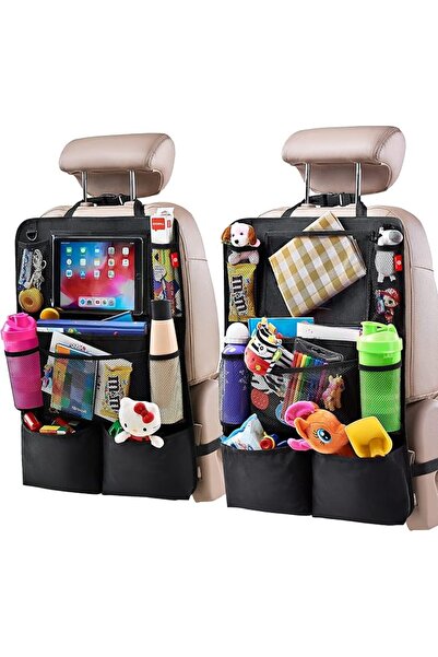 Helteko Car Seat Organiser, Kick Mats Back Seat Protector with Touch Screen T...