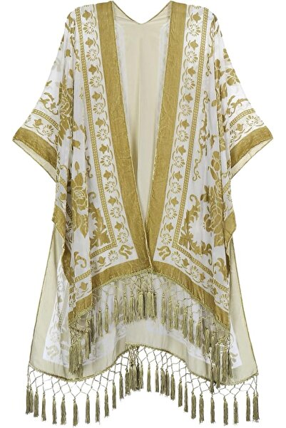 MJP MJ SERECA Women's Burnout Velvet Kimono Long Cardigan Cover Up Without Ta...