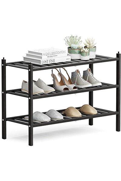 GENERAL Dranixly 2-Tier Shoe Rack, Bamboo Stackable Shoe shelf Storage Organi...