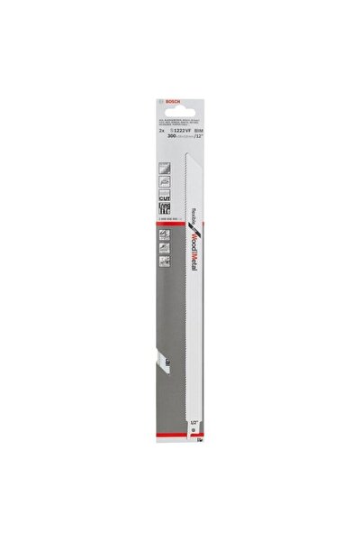 Bosch S1222VF Flexible Sabre Saw Blades for Wood and Metal, 300 mm, Set of 2