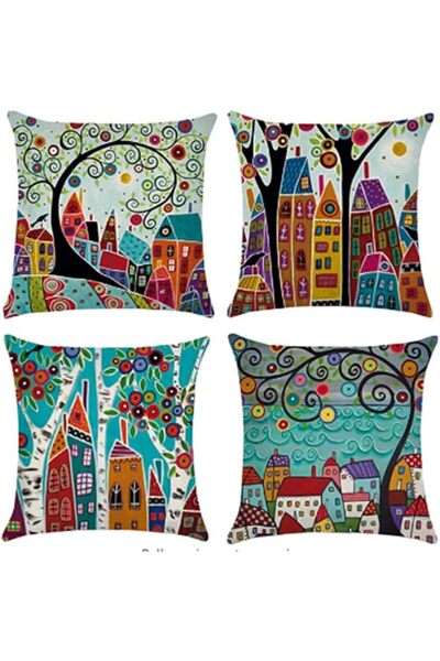 KASTWAVE Throw Pillow Covers Set of 4 Floral Birds Boho Cushion Covers 45cm x...