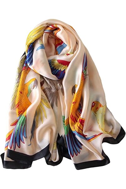 GENERAL Fashion Scarves 100% Satin Silk Scarf Long Lightweight Sunscreen Shaw...